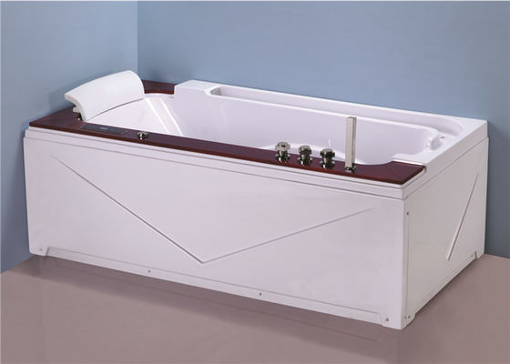 Spitzenjacuzzi-freistehende Badewanne mit Eichen-Holz-Perlen-Rechnersteuerungs-Kontrollbereich fournisseur