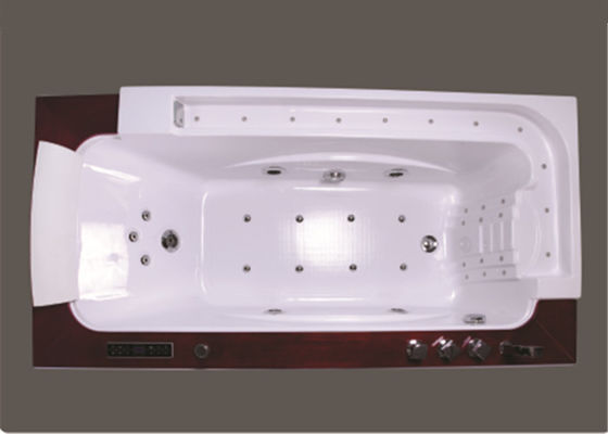 Spitzenjacuzzi-freistehende Badewanne mit Eichen-Holz-Perlen-Rechnersteuerungs-Kontrollbereich fournisseur